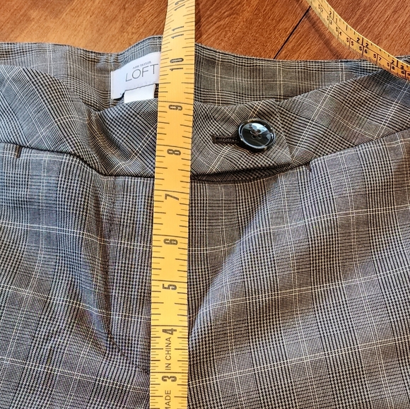 Loft plaid straight leg cropped dark Acedemia pants‎ Size 10 - Picture 6 of 9